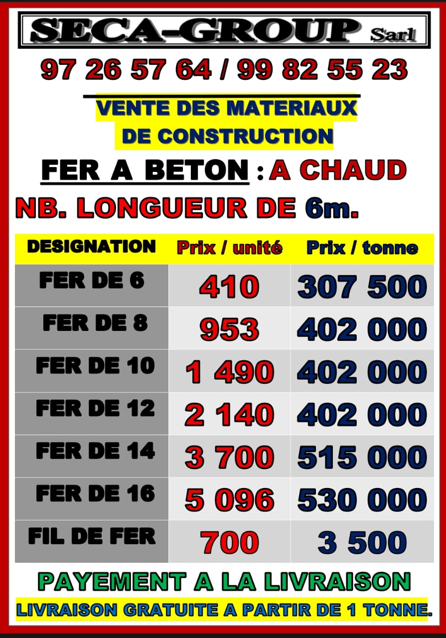FER A CHAUD DE LONGUEUR 6 mètres