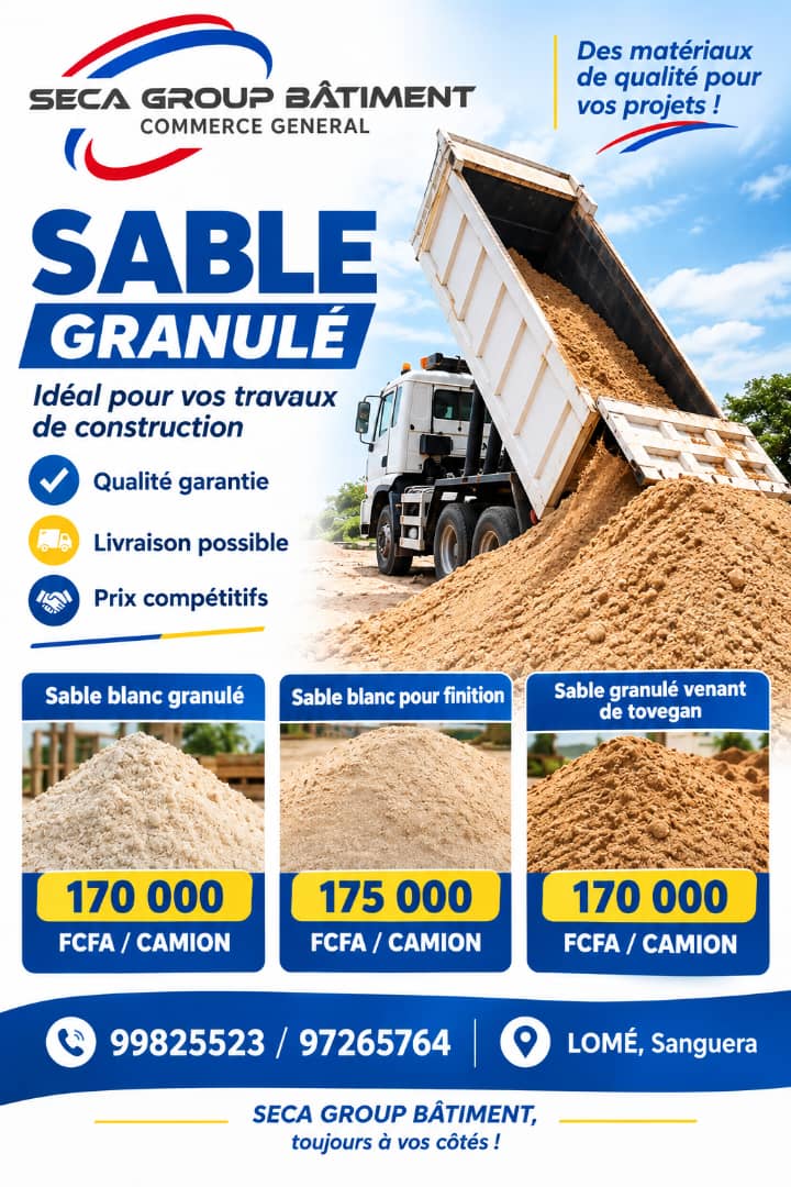 LIVRAISON DE SABLE AVEC LE CAMION SINOTRUCK DE 20 m3
