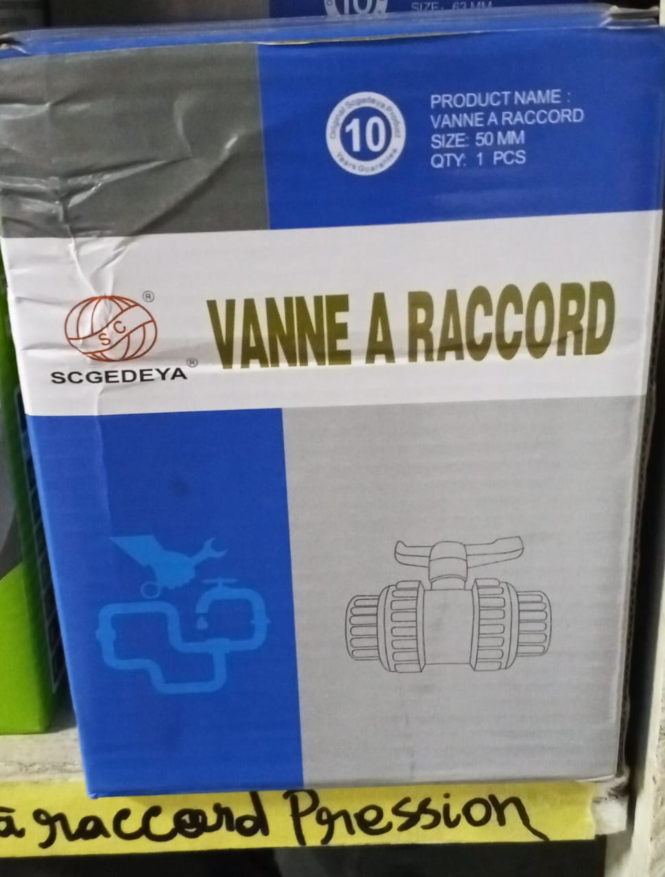 VANNE A RACCORD UNION PRESSION 63