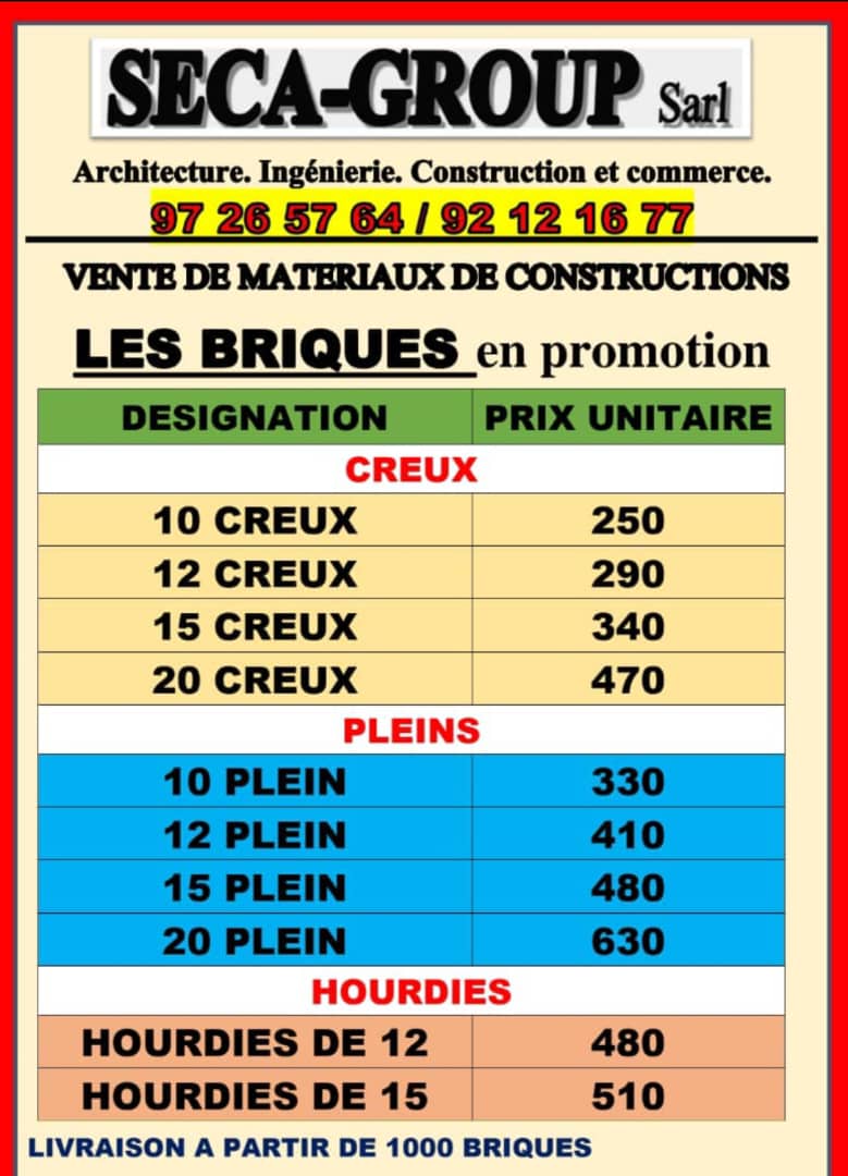les briques de 12 creux
